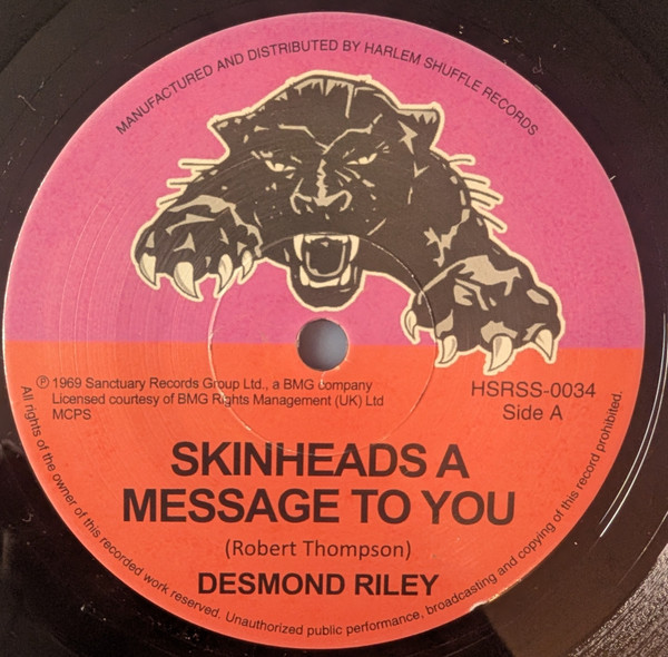 Desmond Riley – Skinheads A Message To You / If I Had Wings vinyl cover