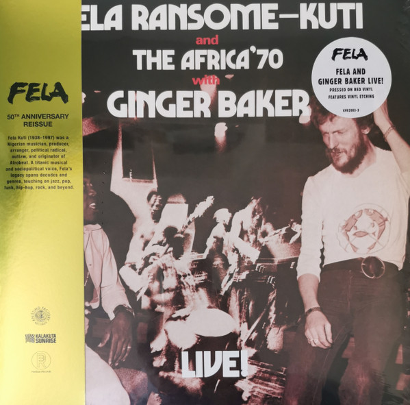 Fela Ransome-Kuti And The Africa '70 With Ginger Baker – Live! vinyl cover